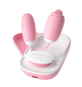 LILO - Magic Box B Tongue Licking Dual Vibrating Eggs (Chargeable - Pink)